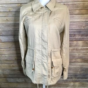 Lucky Brand Zip Front Safari Style Tan Jacket